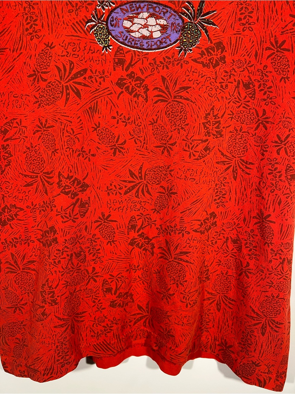 VTG 90s Newport Surf & Sport Hawaiian Skate Surfing AOP Shirt XL Single Stitch - Picture 9 of 16